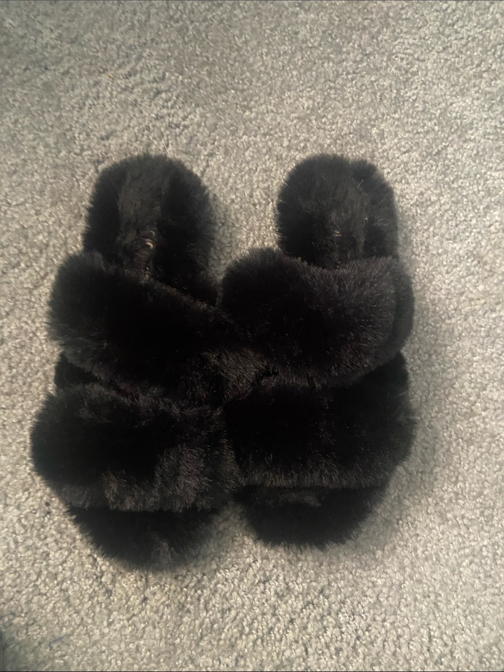 DOLCE VITA Black Faux Fur Slide Slippers - Women NEW SIZE 7
